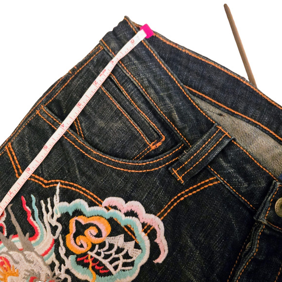 ANTIK DENIM Stretch Embroidered Low Rise Bootcut Jeans Boho S - Picture 15 of 16